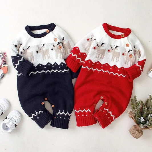 Knitted Reindeer Jumpsuit - CUTE CUB CLUB