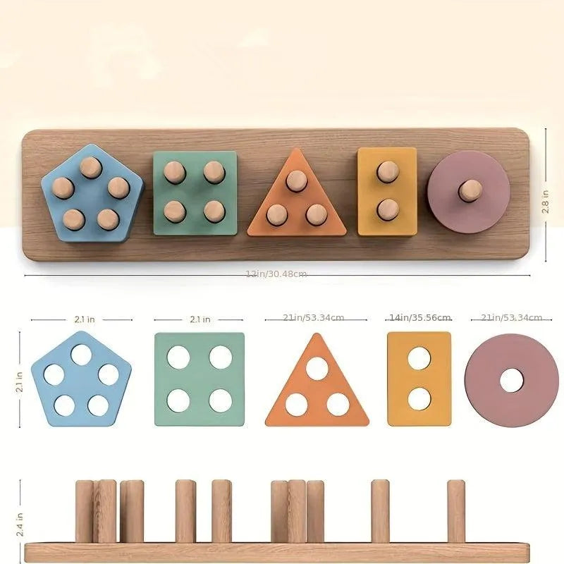 Montessori Wooden Shape Sorting Toy - CUTE CUB CLUB